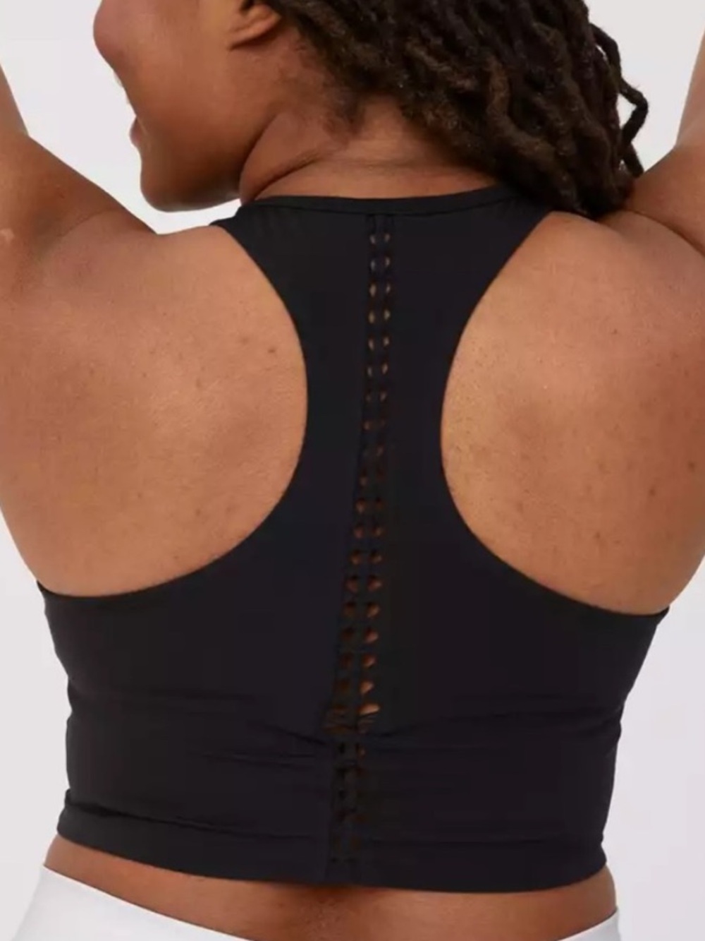 Offline By Aerie Women S Black Real Me Xtra Macrame Longline Sports Bra NWOT